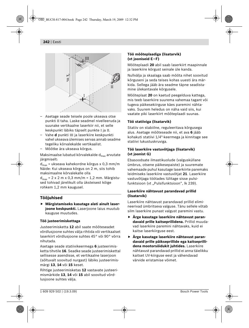 Bosch GLL 2-50 Professional User Manual | Page 242 / 333