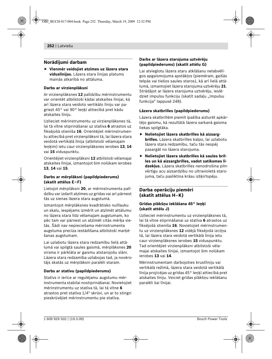 Bosch GLL 2-50 Professional User Manual | Page 252 / 333