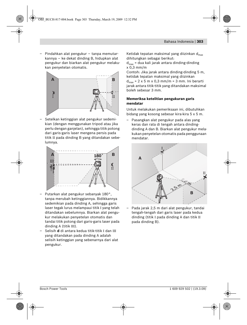 Bosch GLL 2-50 Professional User Manual | Page 303 / 333