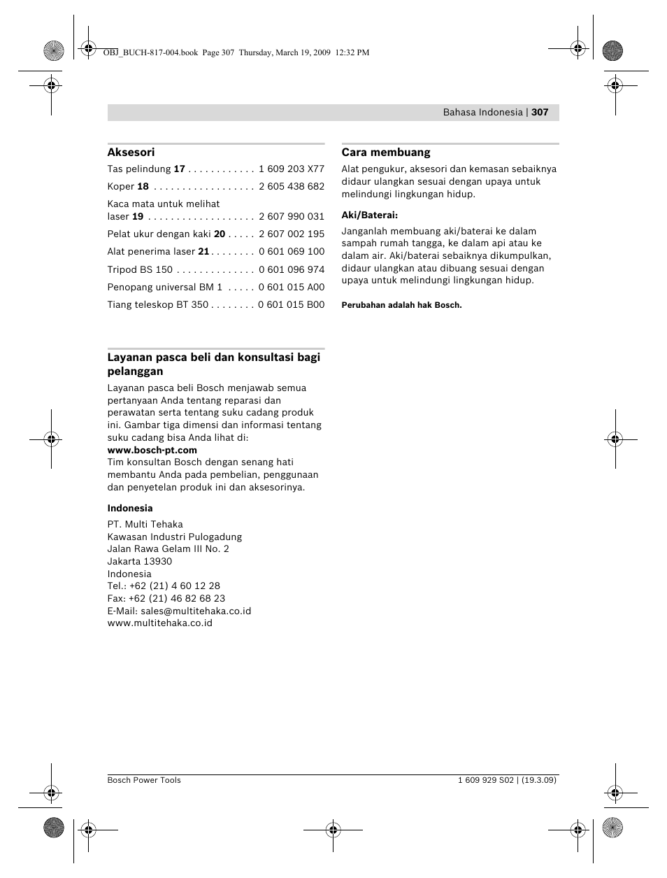 Bosch GLL 2-50 Professional User Manual | Page 307 / 333