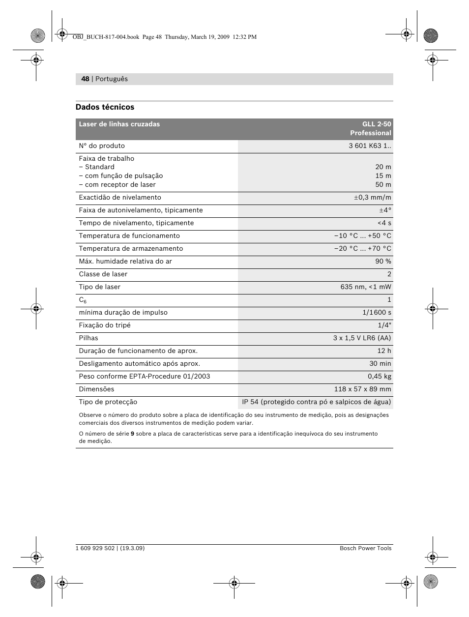 Bosch GLL 2-50 Professional User Manual | Page 48 / 333