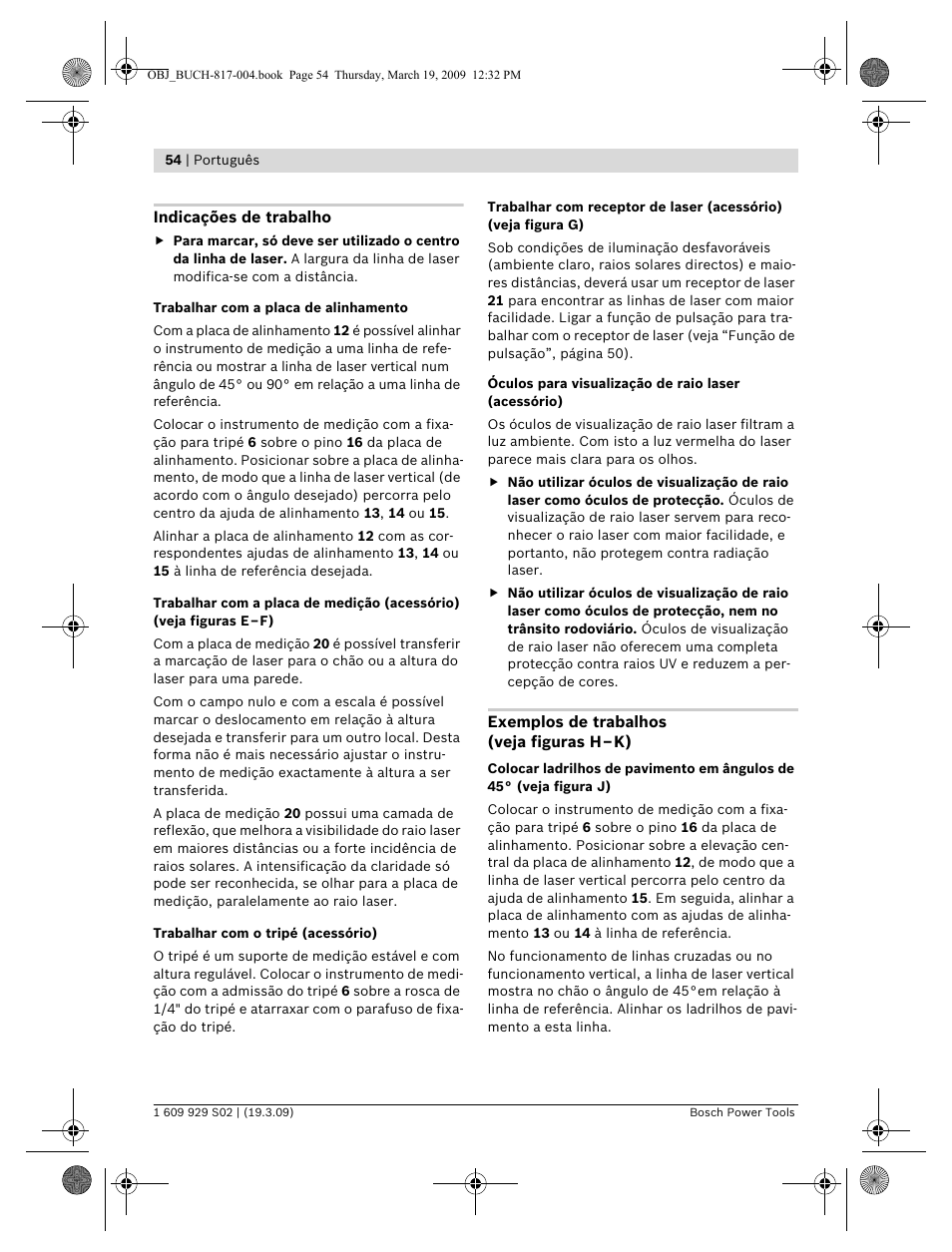 Bosch GLL 2-50 Professional User Manual | Page 54 / 333