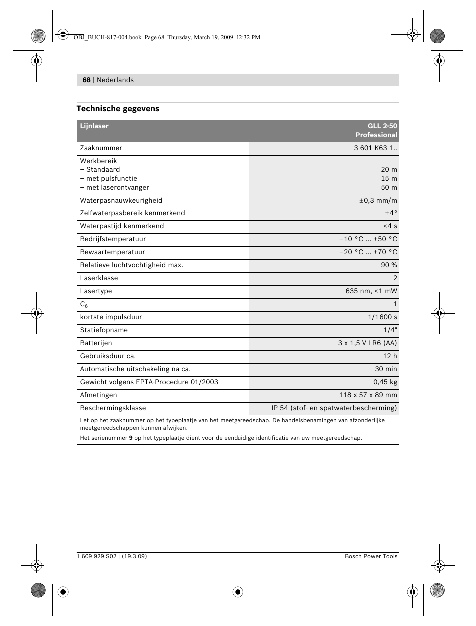 Bosch GLL 2-50 Professional User Manual | Page 68 / 333