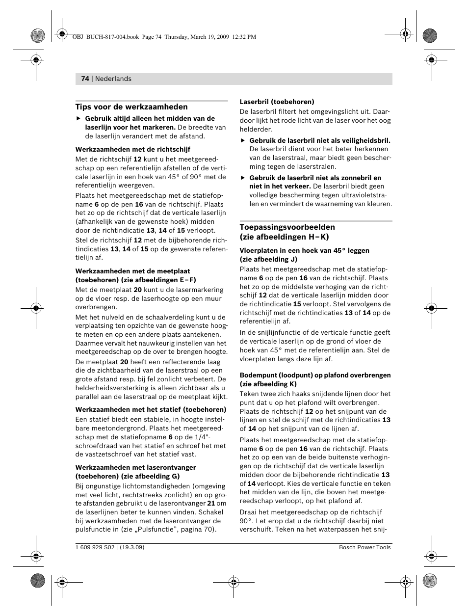 Bosch GLL 2-50 Professional User Manual | Page 74 / 333