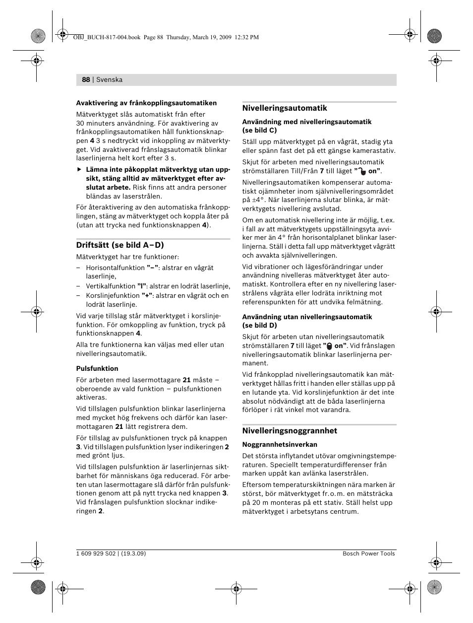 Bosch GLL 2-50 Professional User Manual | Page 88 / 333