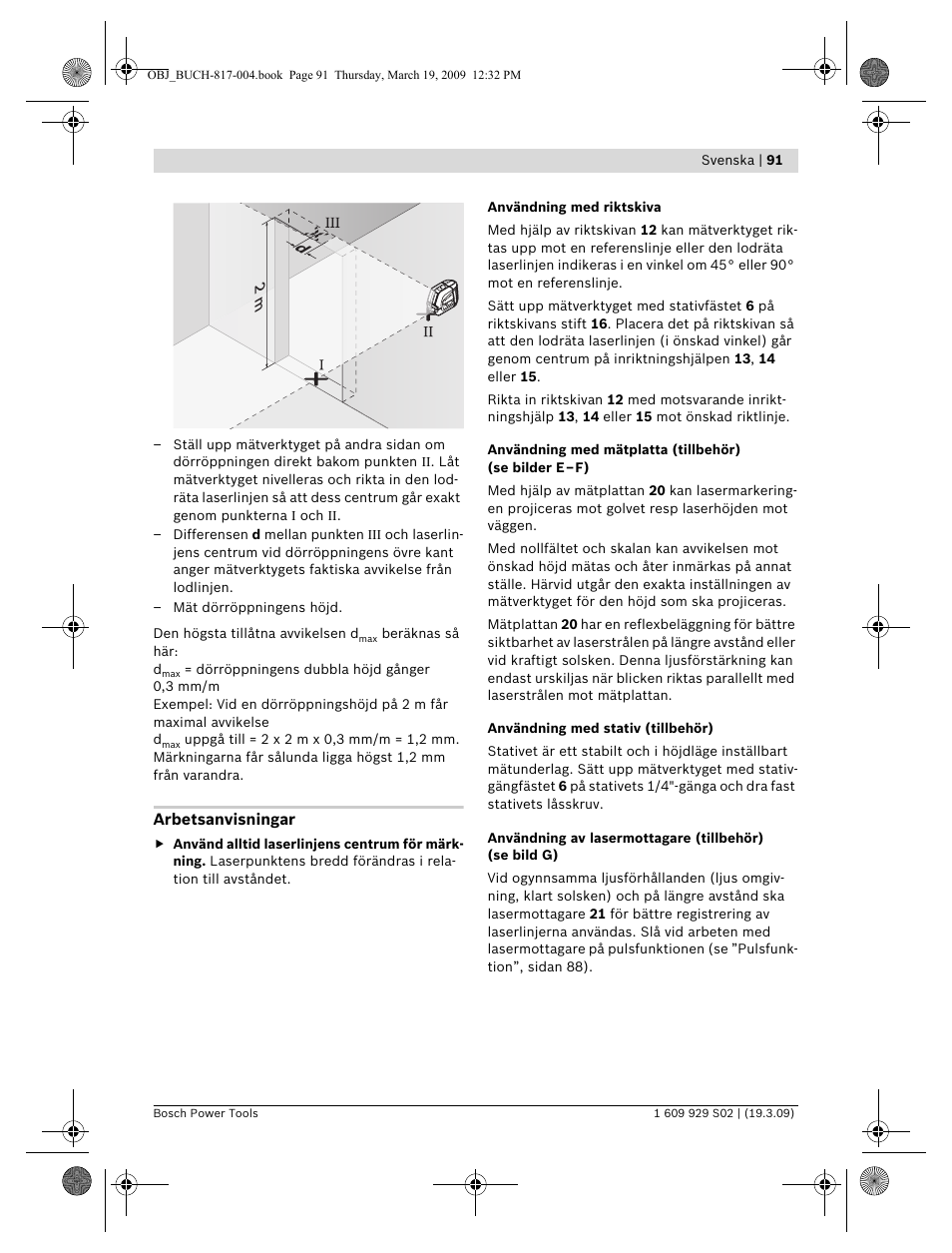 Bosch GLL 2-50 Professional User Manual | Page 91 / 333