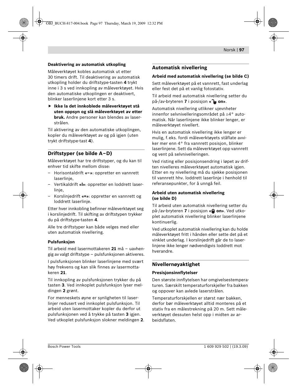 Bosch GLL 2-50 Professional User Manual | Page 97 / 333