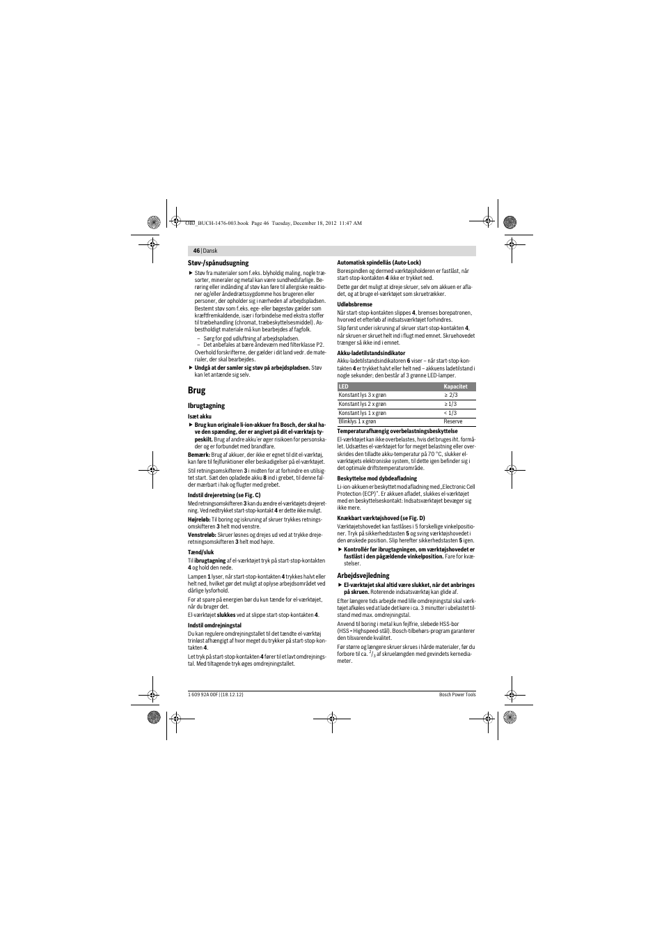 Brug | Bosch GWB 10,8-LI Professional User Manual | Page 46 / 153