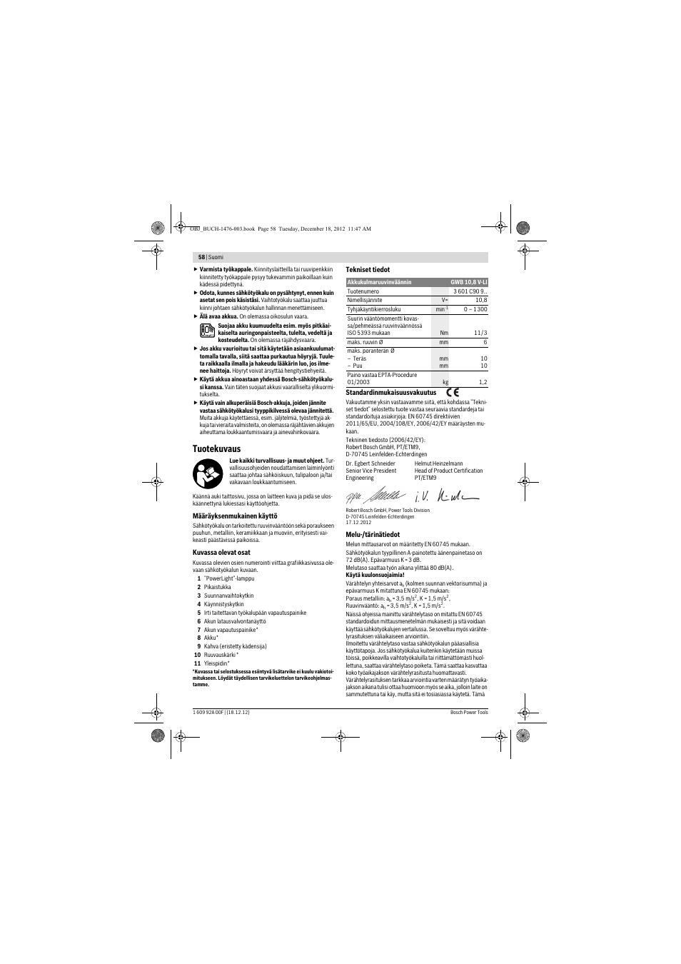 Tuotekuvaus | Bosch GWB 10,8-LI Professional User Manual | Page 58 / 153