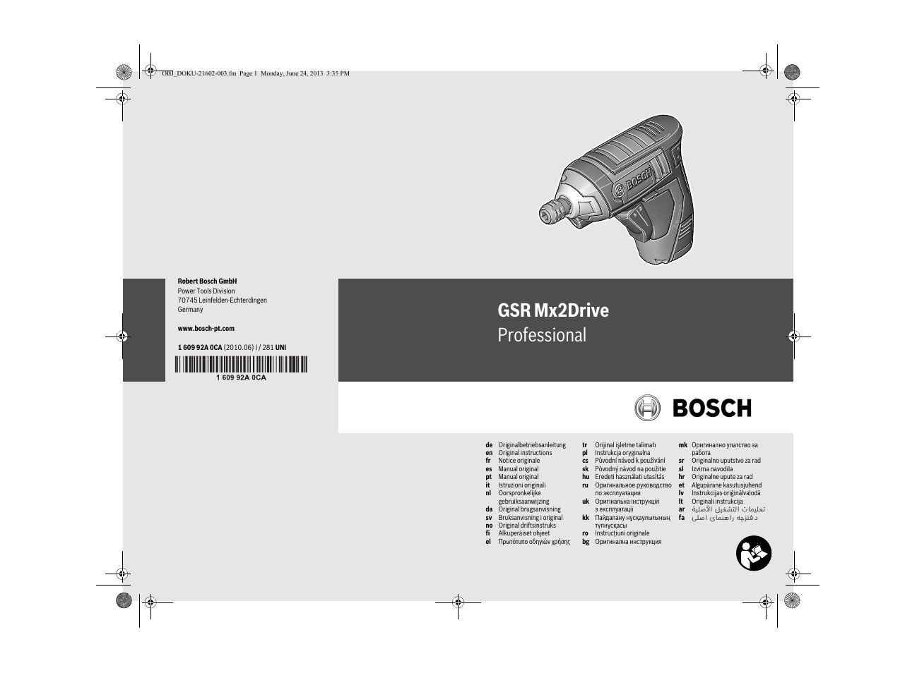 Bosch GSR Mx2Drive  Professional User Manual | 280 pages