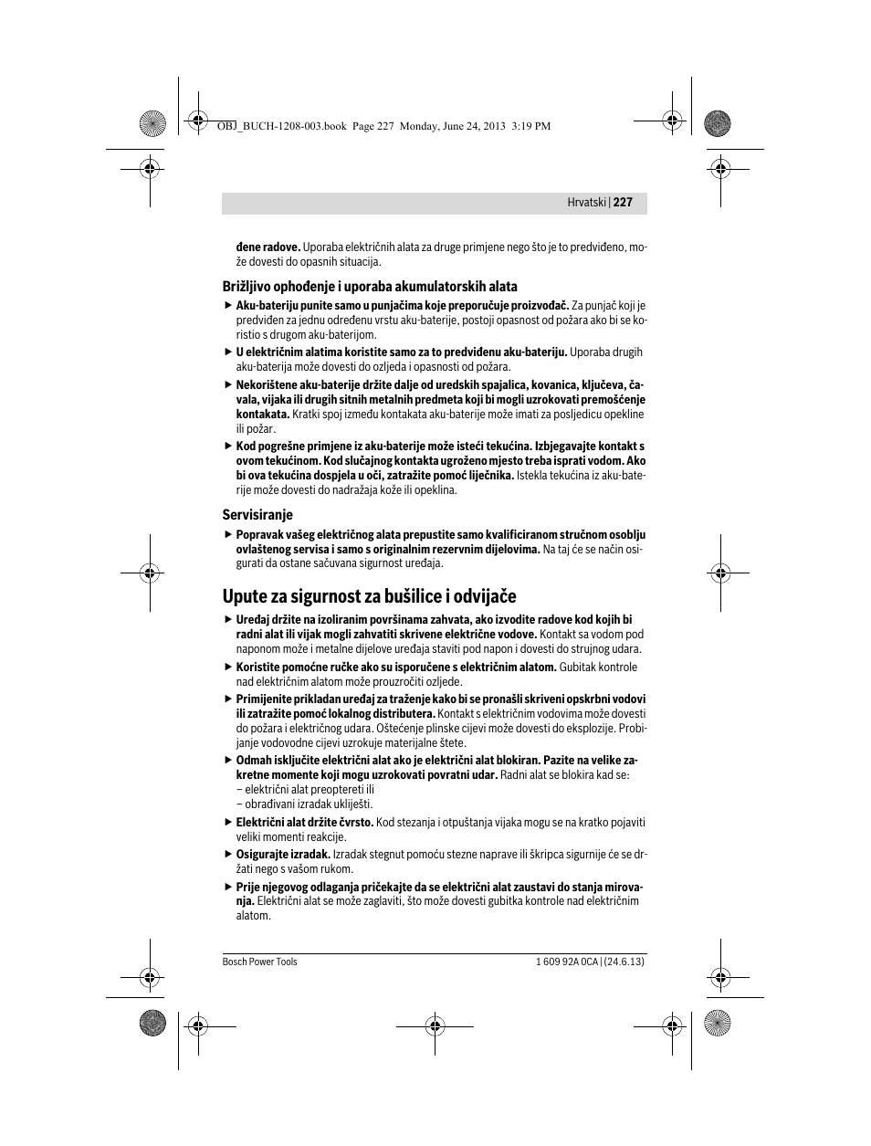 Upute za sigurnost za bušilice i odvijače | Bosch GSR Mx2Drive  Professional User Manual | Page 227 / 280
