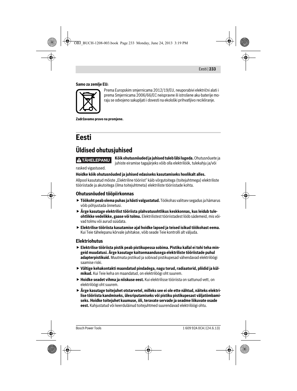 Eesti, Üldised ohutusjuhised | Bosch GSR Mx2Drive  Professional User Manual | Page 233 / 280