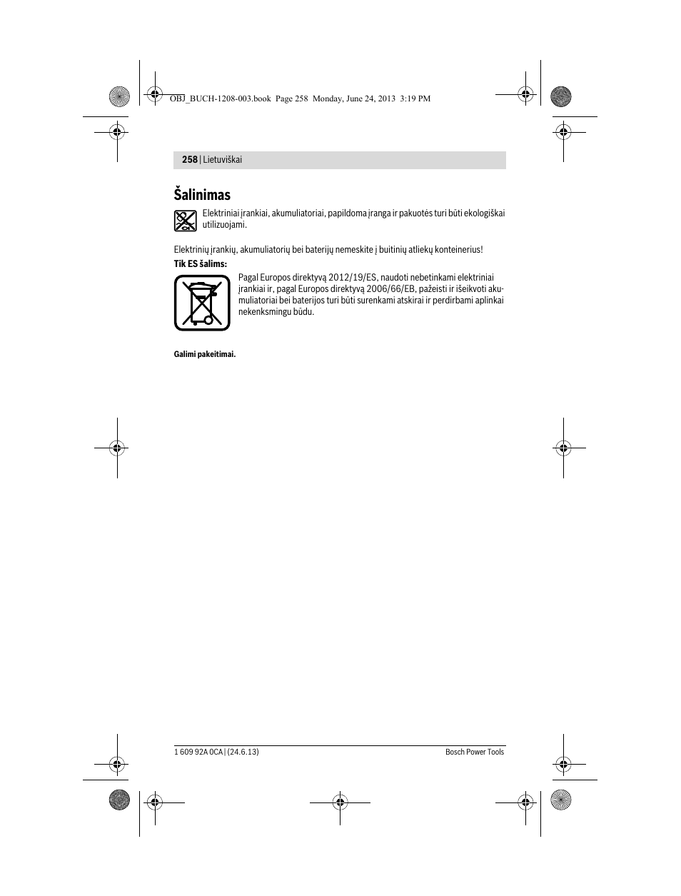 Šalinimas | Bosch GSR Mx2Drive  Professional User Manual | Page 258 / 280