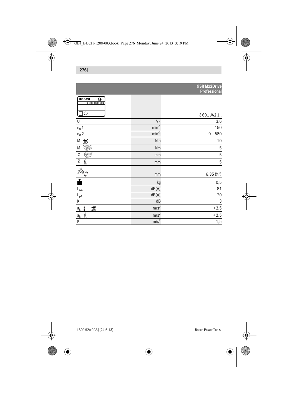 Bosch GSR Mx2Drive  Professional User Manual | Page 276 / 280