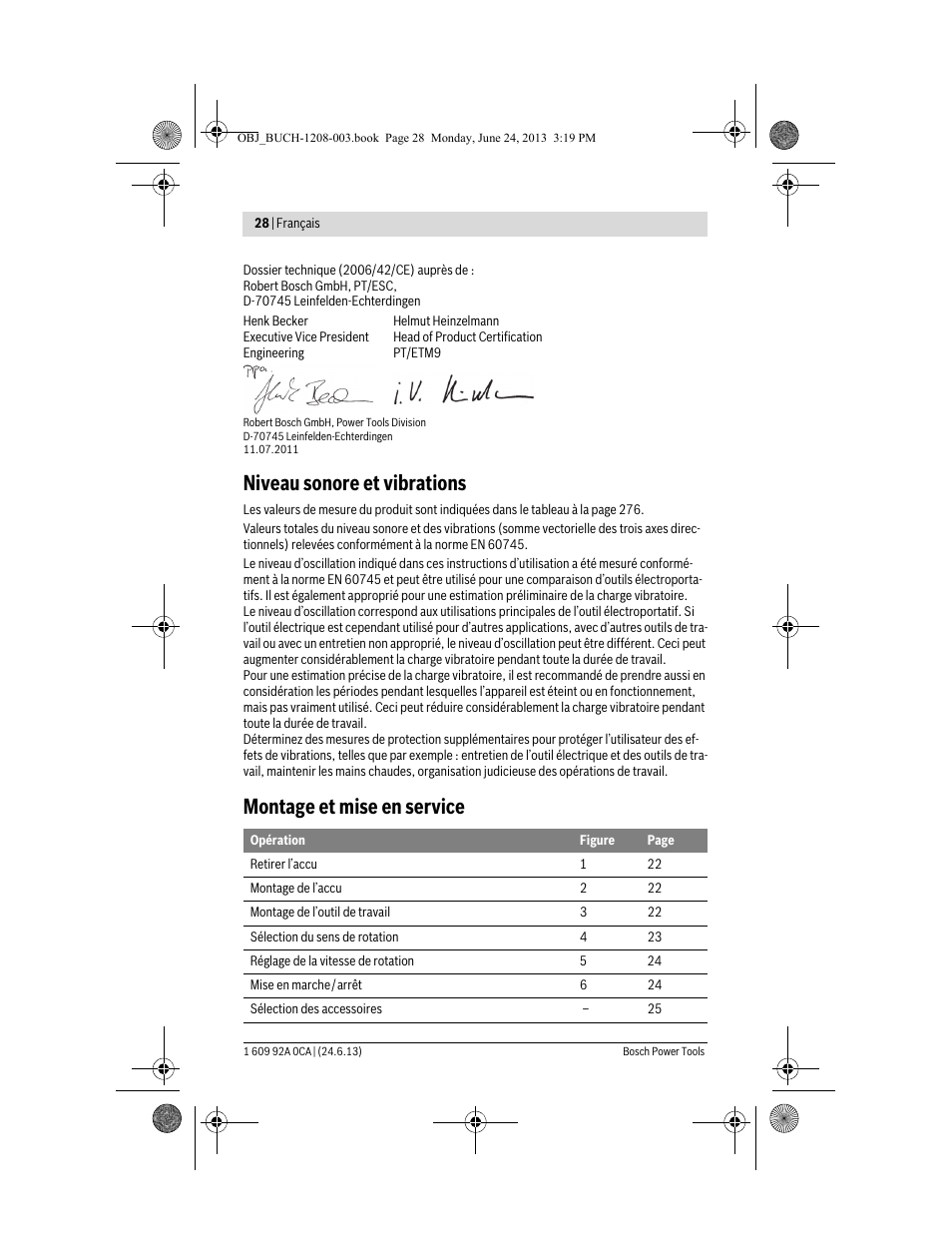 Niveau sonore et vibrations, Montage et mise en service | Bosch GSR Mx2Drive  Professional User Manual | Page 28 / 280