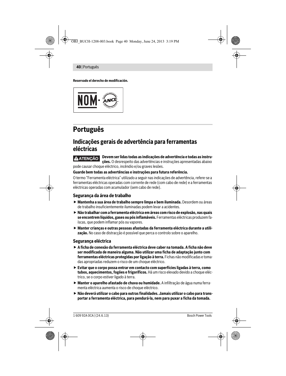 Português | Bosch GSR Mx2Drive  Professional User Manual | Page 40 / 280