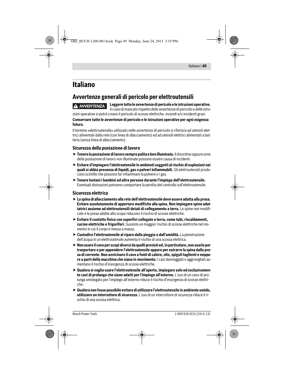 Italiano | Bosch GSR Mx2Drive  Professional User Manual | Page 49 / 280