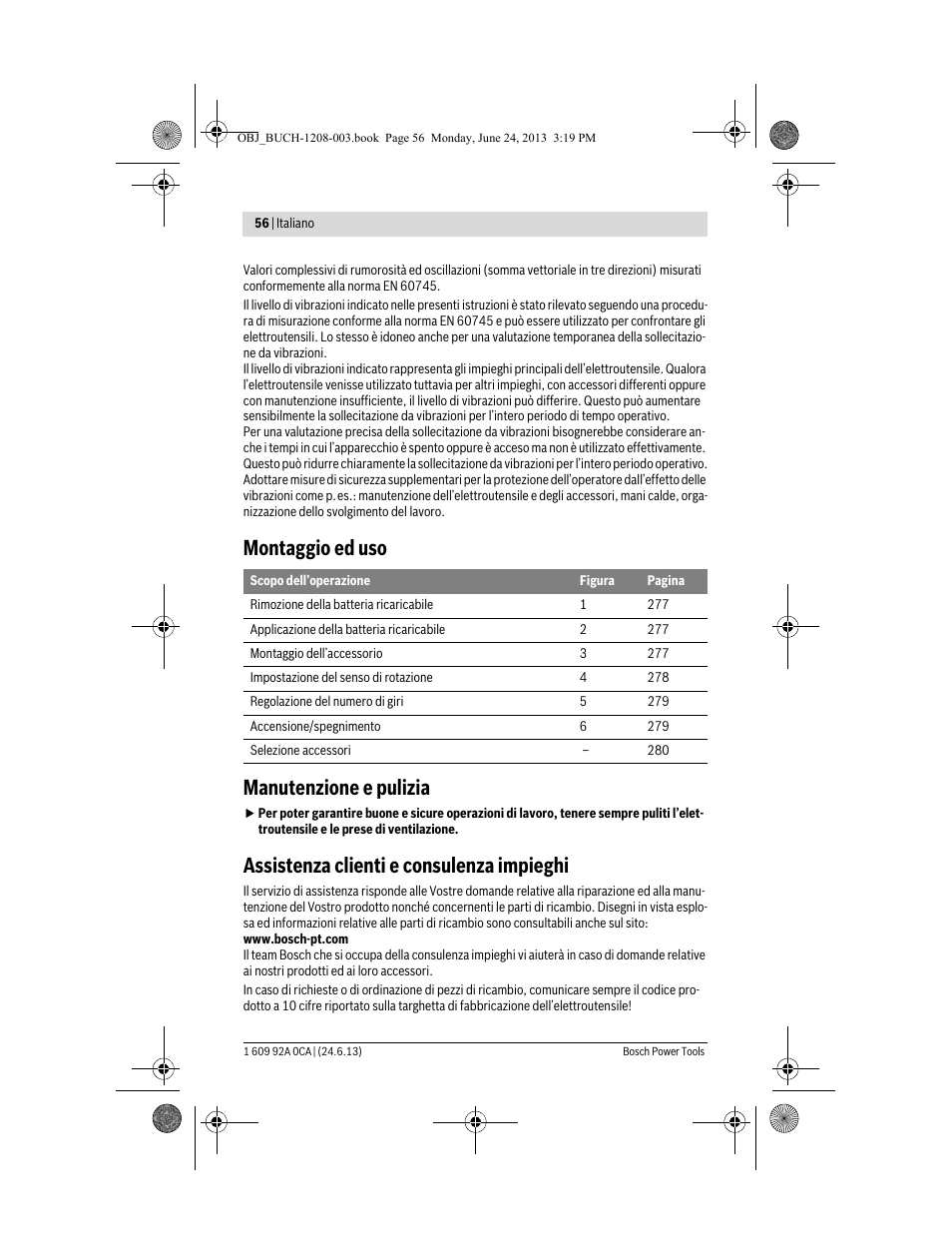 Montaggio ed uso manutenzione e pulizia, Assistenza clienti e consulenza impieghi | Bosch GSR Mx2Drive  Professional User Manual | Page 56 / 280