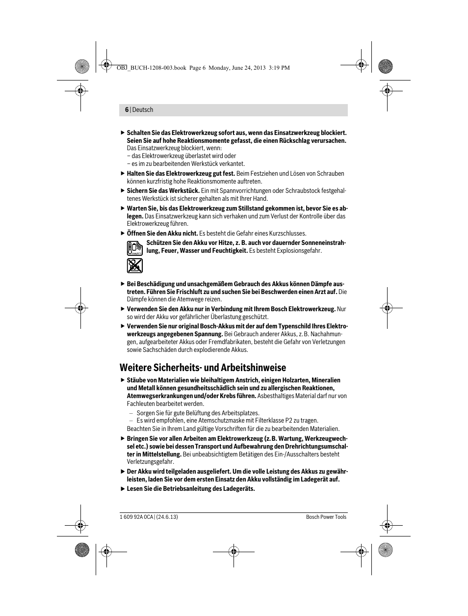 Weitere sicherheits- und arbeitshinweise | Bosch GSR Mx2Drive  Professional User Manual | Page 6 / 280
