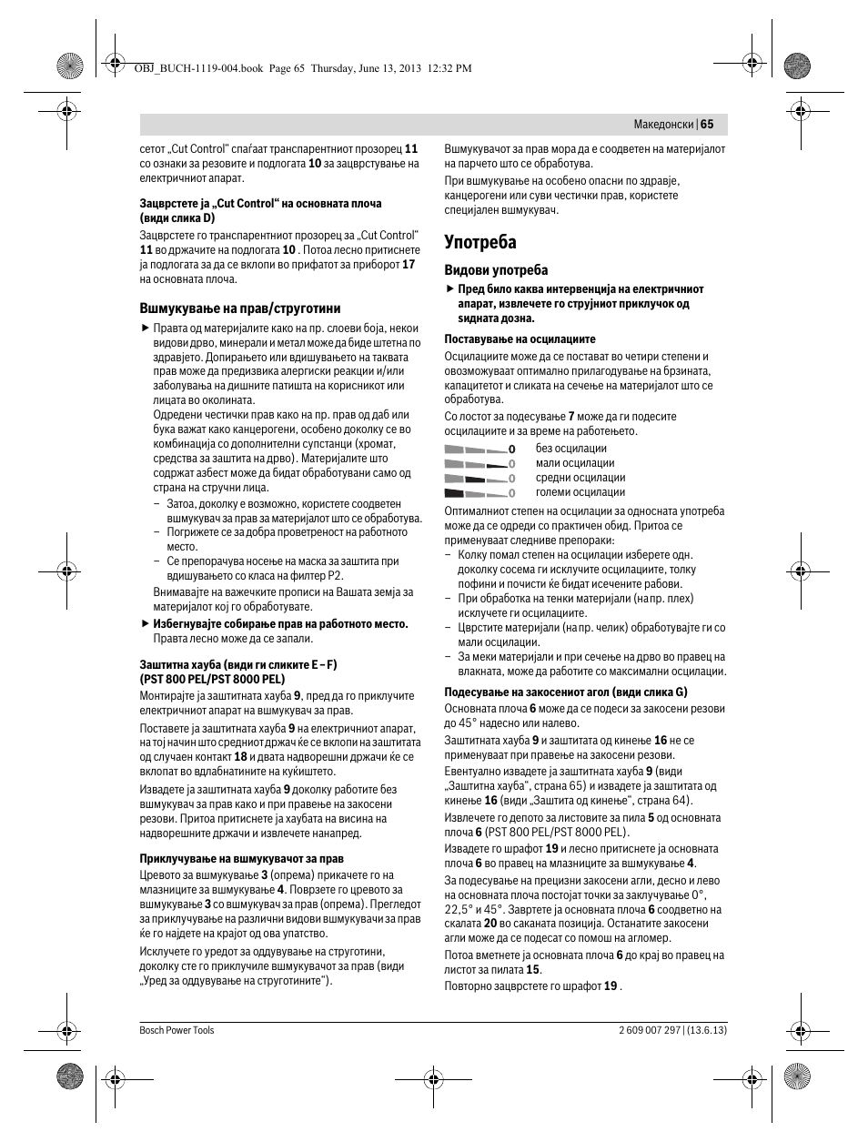 Употреба | Bosch PST 750 PE User Manual | Page 65 / 103