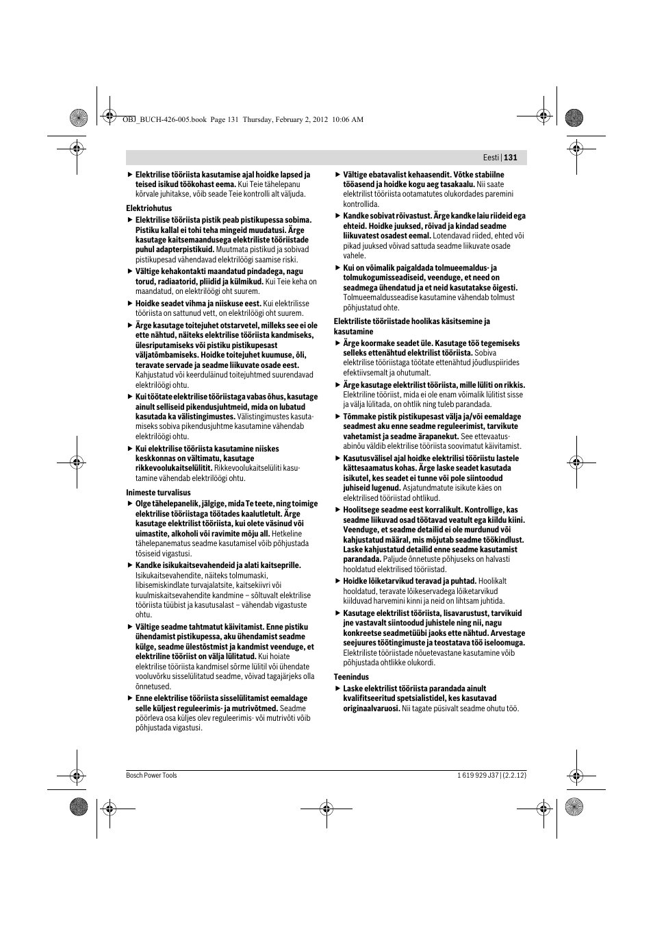 Bosch GSS Professional 230 A User Manual | Page 131 / 158