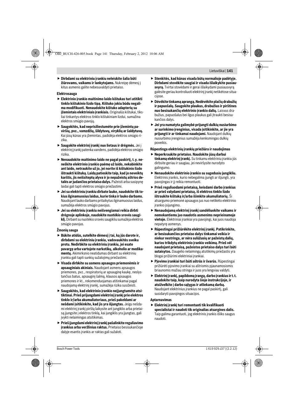 Bosch GSS Professional 230 A User Manual | Page 141 / 158