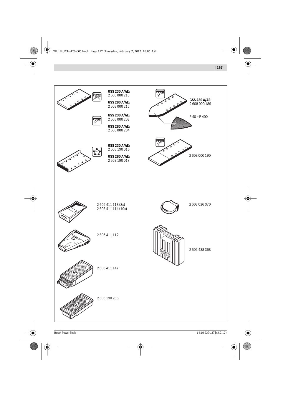 Bosch GSS Professional 230 A User Manual | Page 157 / 158