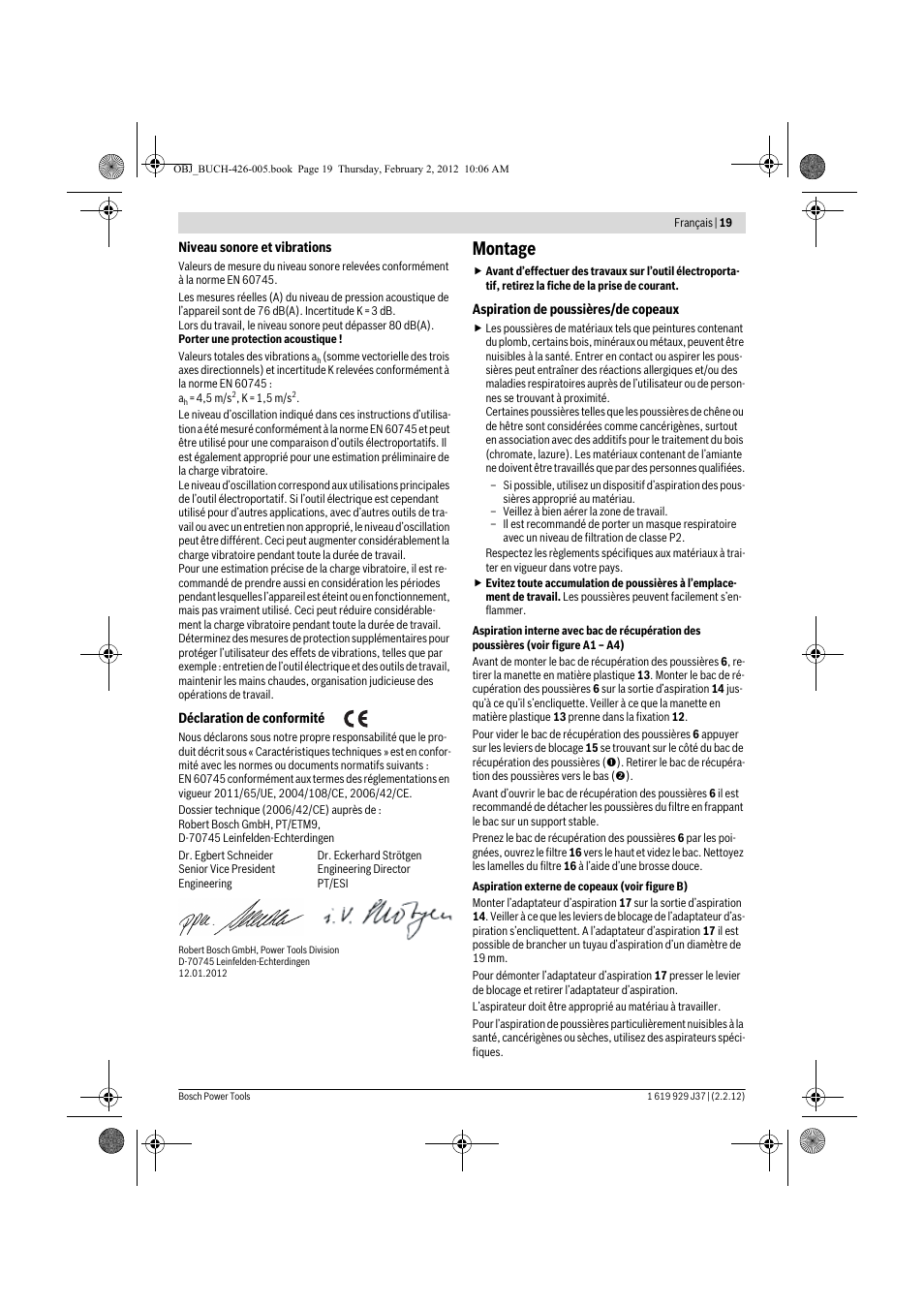 Montage | Bosch GSS Professional 230 A User Manual | Page 19 / 158