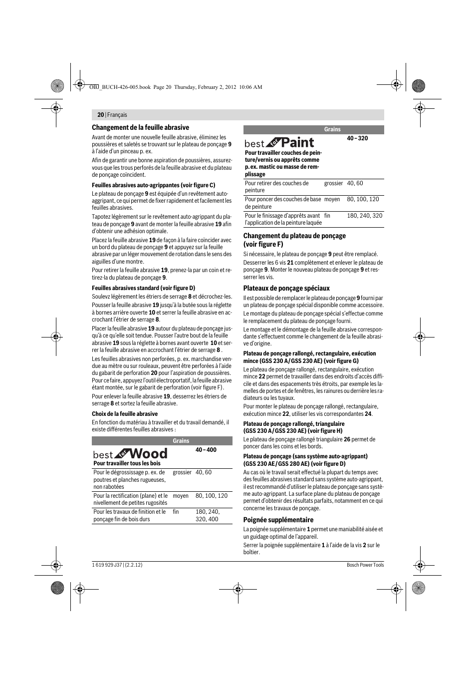 Bosch GSS Professional 230 A User Manual | Page 20 / 158