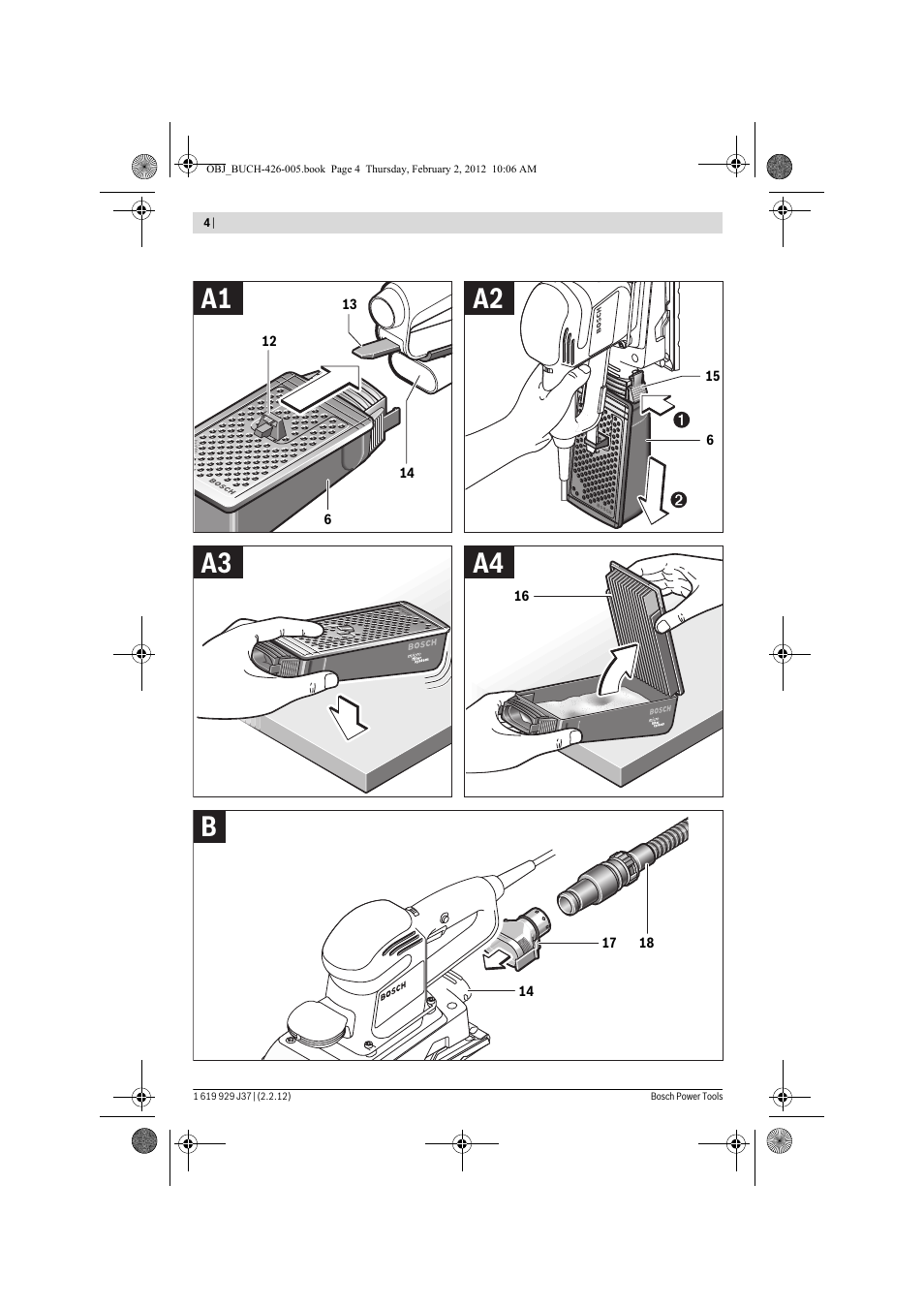 Ba4 a3 a2 a1 | Bosch GSS Professional 230 A User Manual | Page 4 / 158