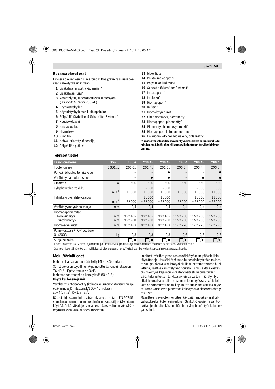 Bosch GSS Professional 230 A User Manual | Page 59 / 158