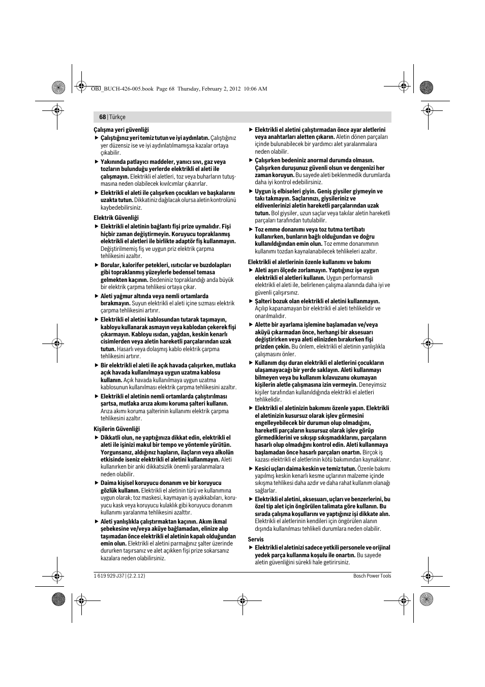 Bosch GSS Professional 230 A User Manual | Page 68 / 158