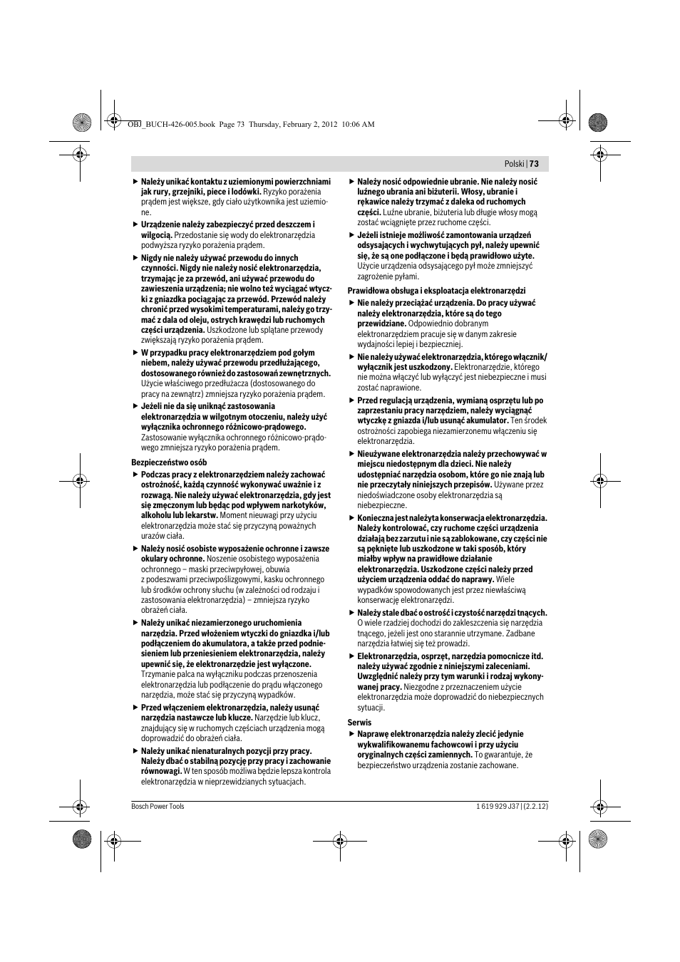 Bosch GSS Professional 230 A User Manual | Page 73 / 158