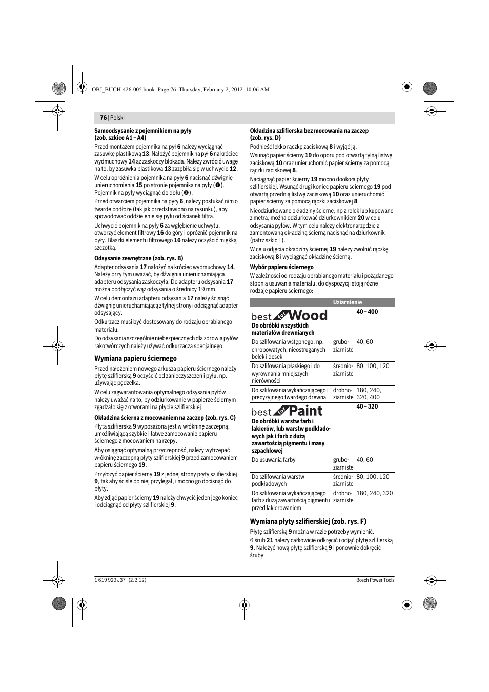 Bosch GSS Professional 230 A User Manual | Page 76 / 158