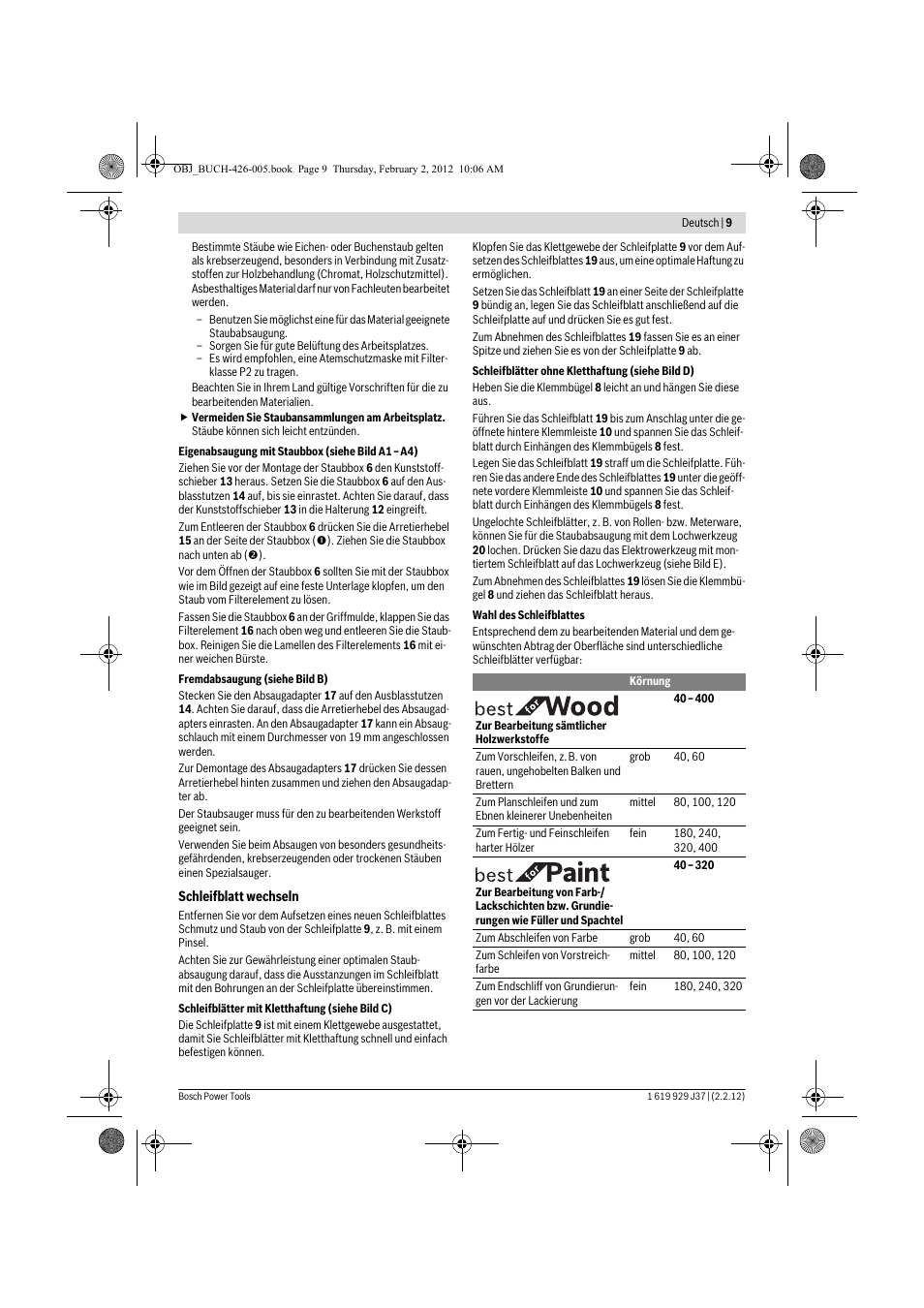 Bosch GSS Professional 230 A User Manual | Page 9 / 158