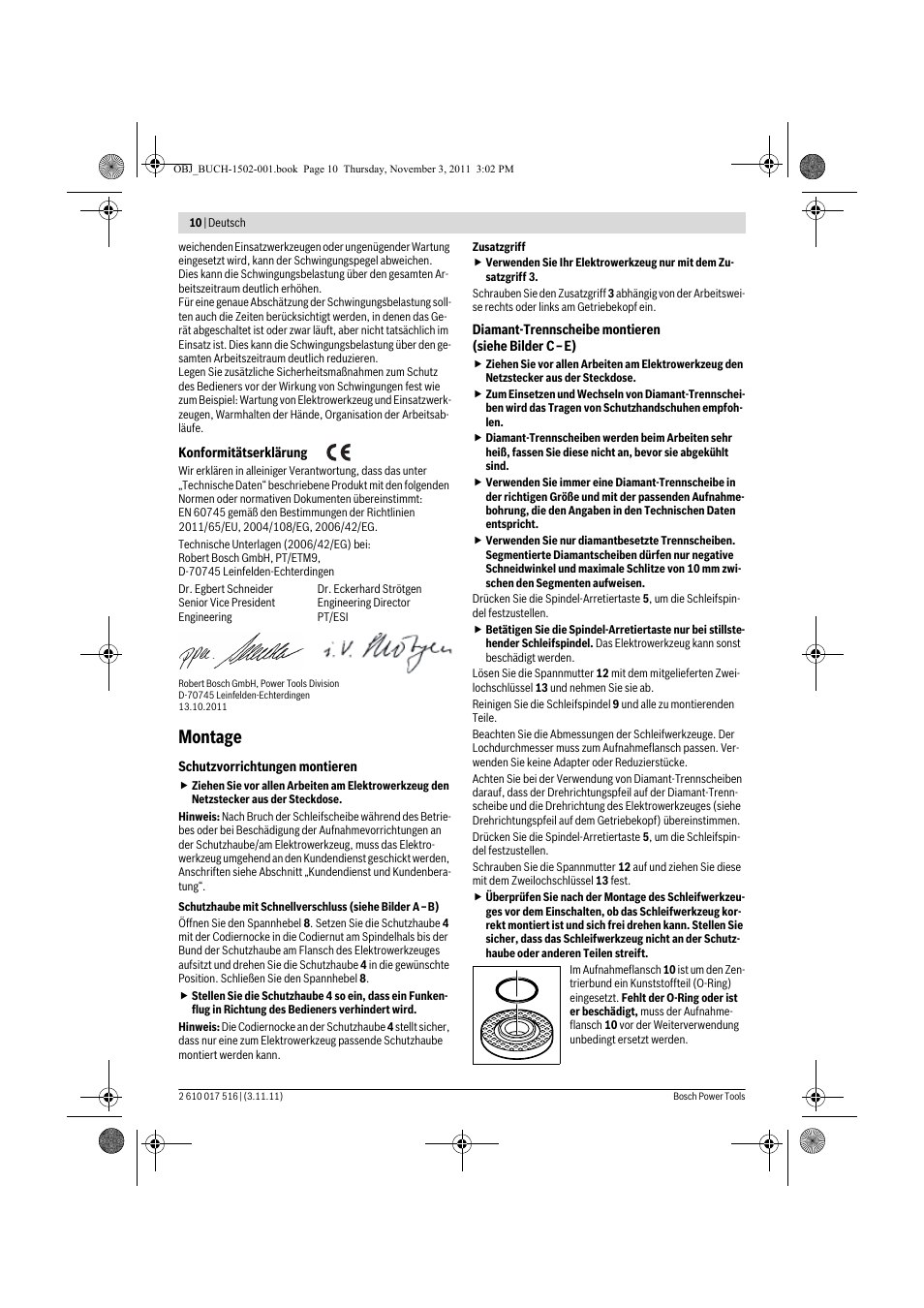 Montage | Bosch GCT 115 Professional User Manual | Page 10 / 205