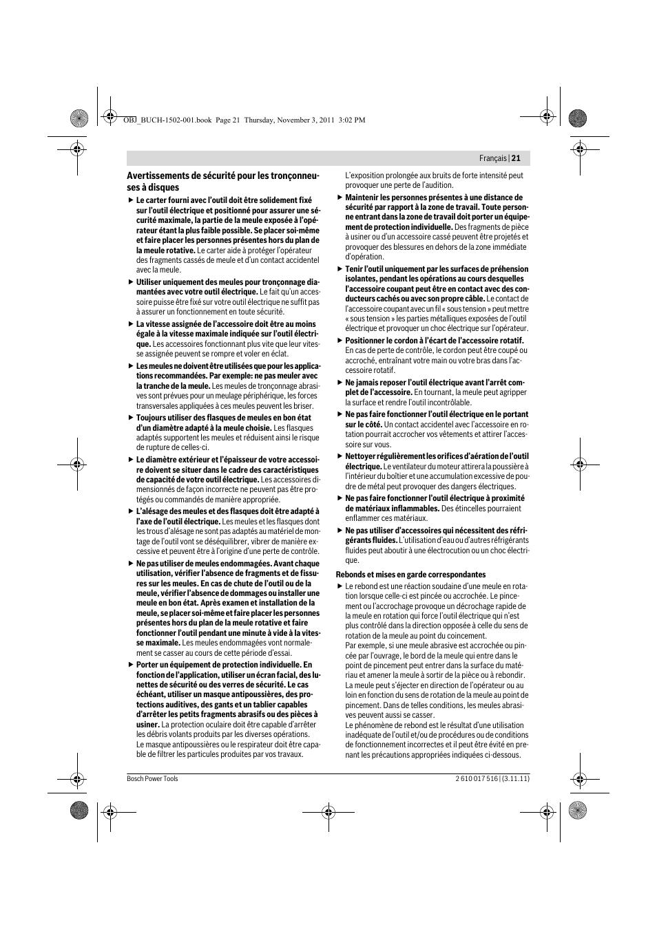 Bosch GCT 115 Professional User Manual | Page 21 / 205