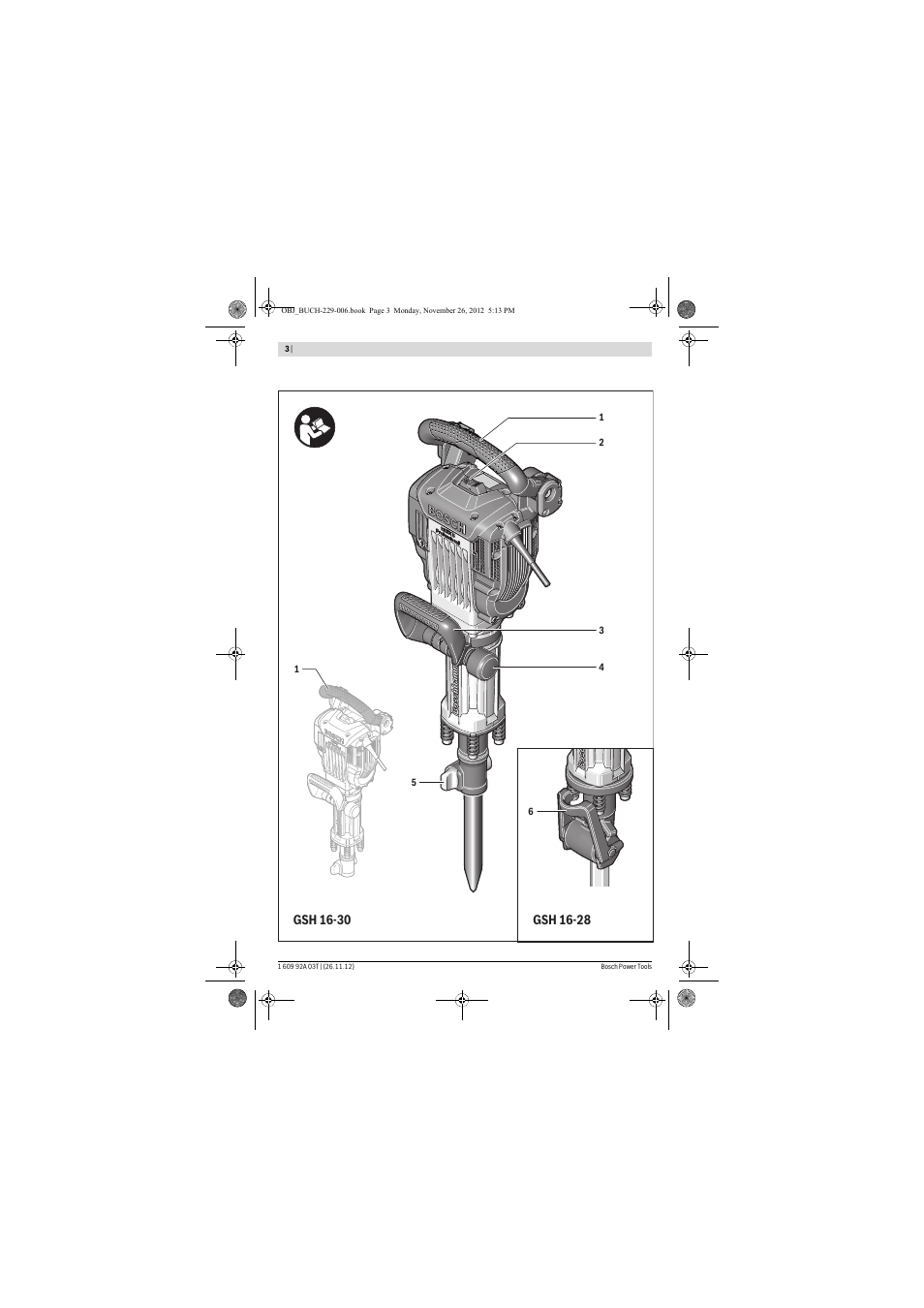 Bosch GSH Professional 16-28 User Manual | Page 3 / 130