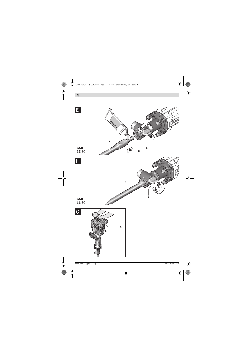 Gf e | Bosch GSH Professional 16-28 User Manual | Page 5 / 130