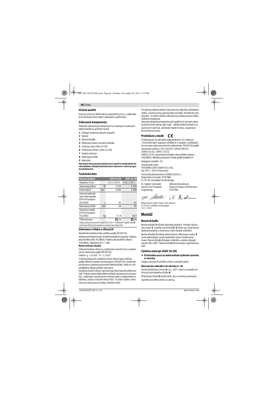Montáž | Bosch GSH Professional 16-28 User Manual | Page 66 / 130