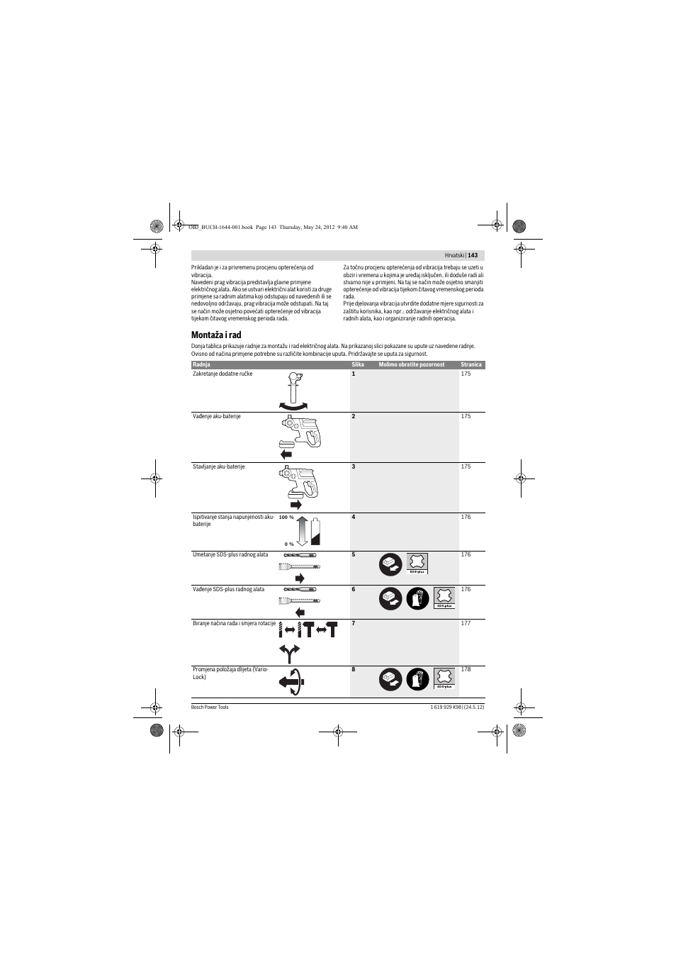 Montaža i rad | Bosch GBH 18 V-EC Professional User Manual | Page 143 / 180