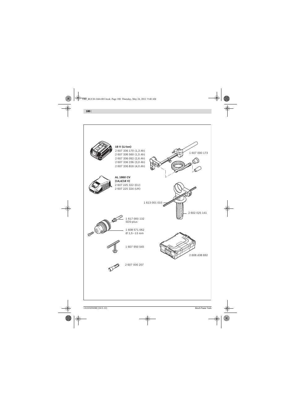 Bosch GBH 18 V-EC Professional User Manual | Page 180 / 180