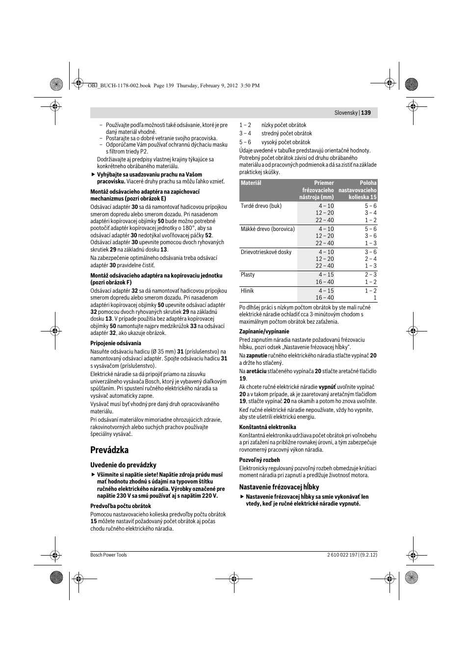 Prevádzka | Bosch GMF 1600 CE Professional User Manual | Page 139 / 255