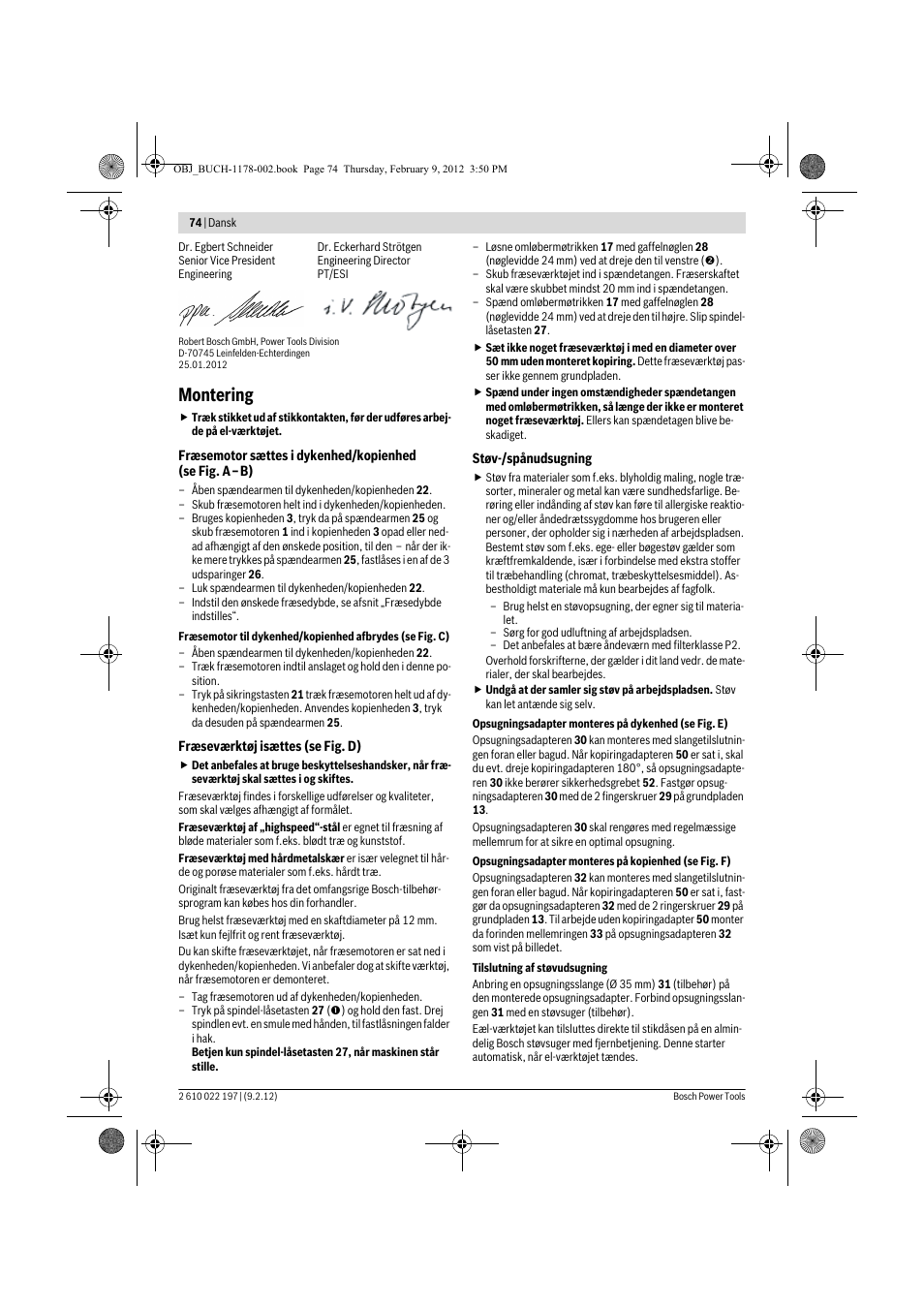 Montering | Bosch GMF 1600 CE Professional User Manual | Page 74 / 255