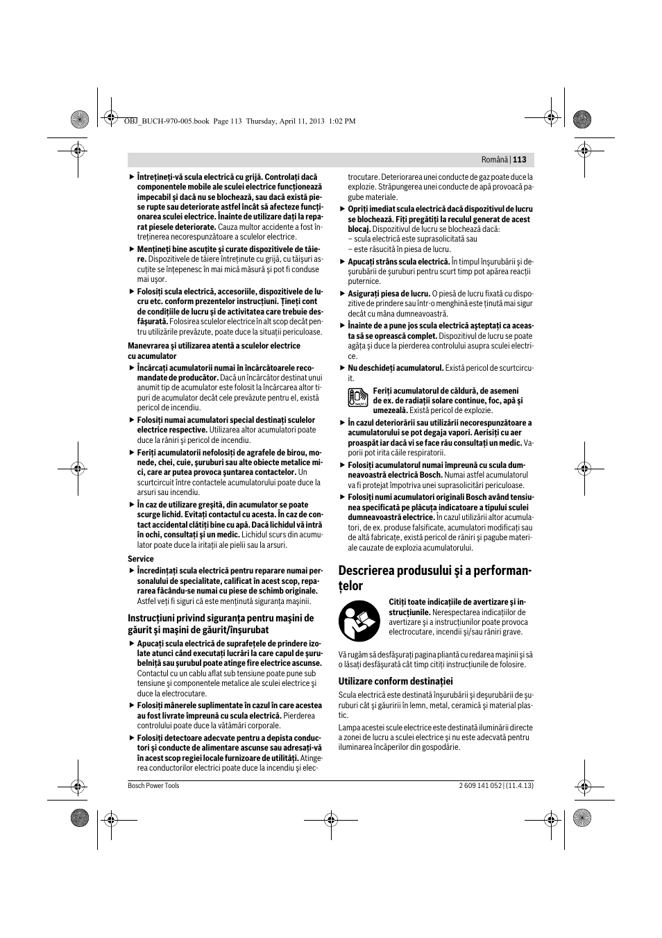 Descrierea produsului şi a performan- ţelor | Bosch GSR 10,8-2-LI Professional User Manual | Page 113 / 169