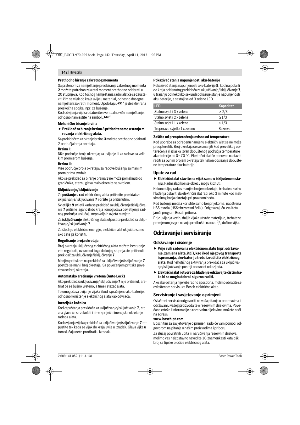 Održavanje i servisiranje | Bosch GSR 10,8-2-LI Professional User Manual | Page 142 / 169