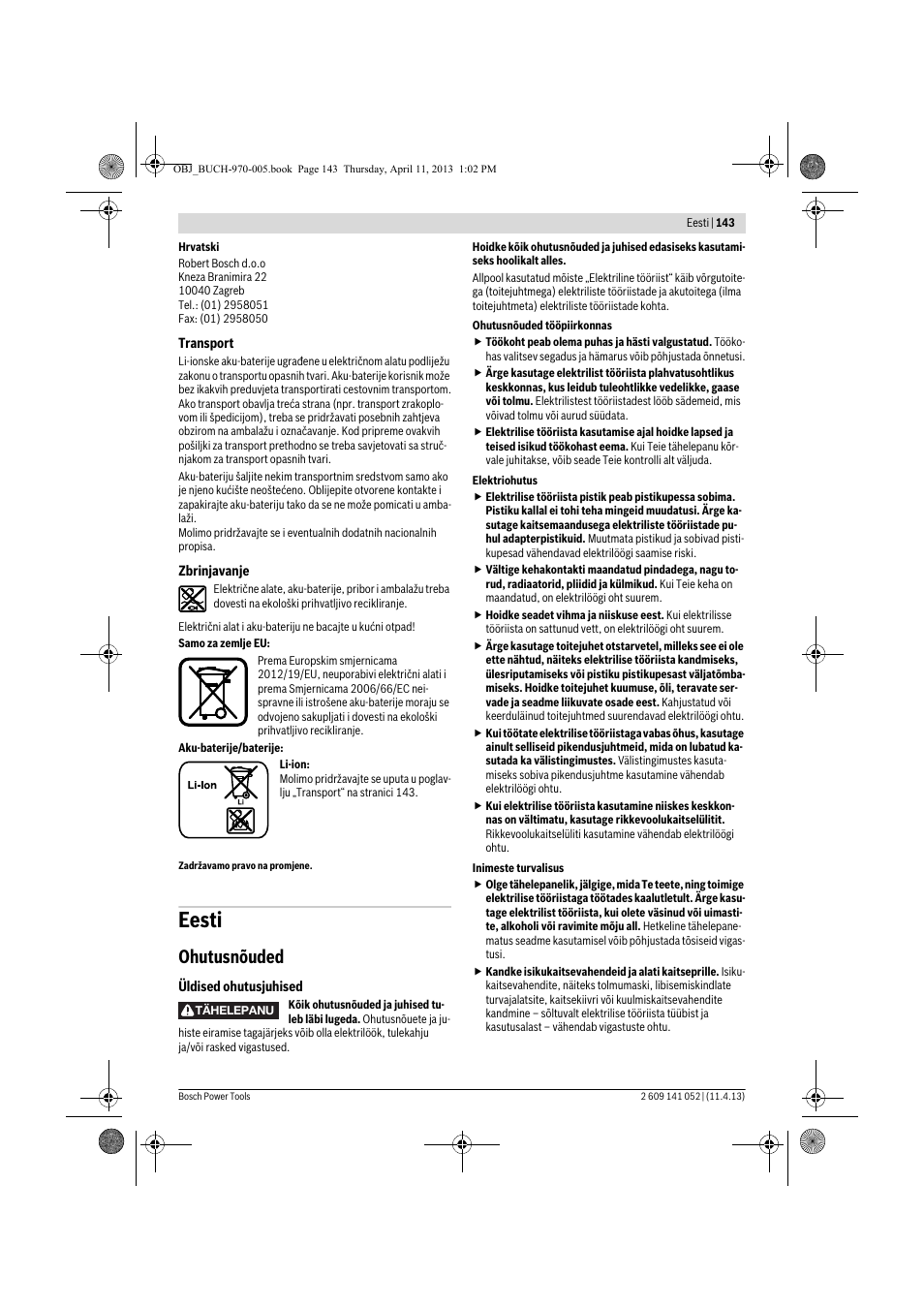 Eesti, Ohutusnõuded | Bosch GSR 10,8-2-LI Professional User Manual | Page 143 / 169