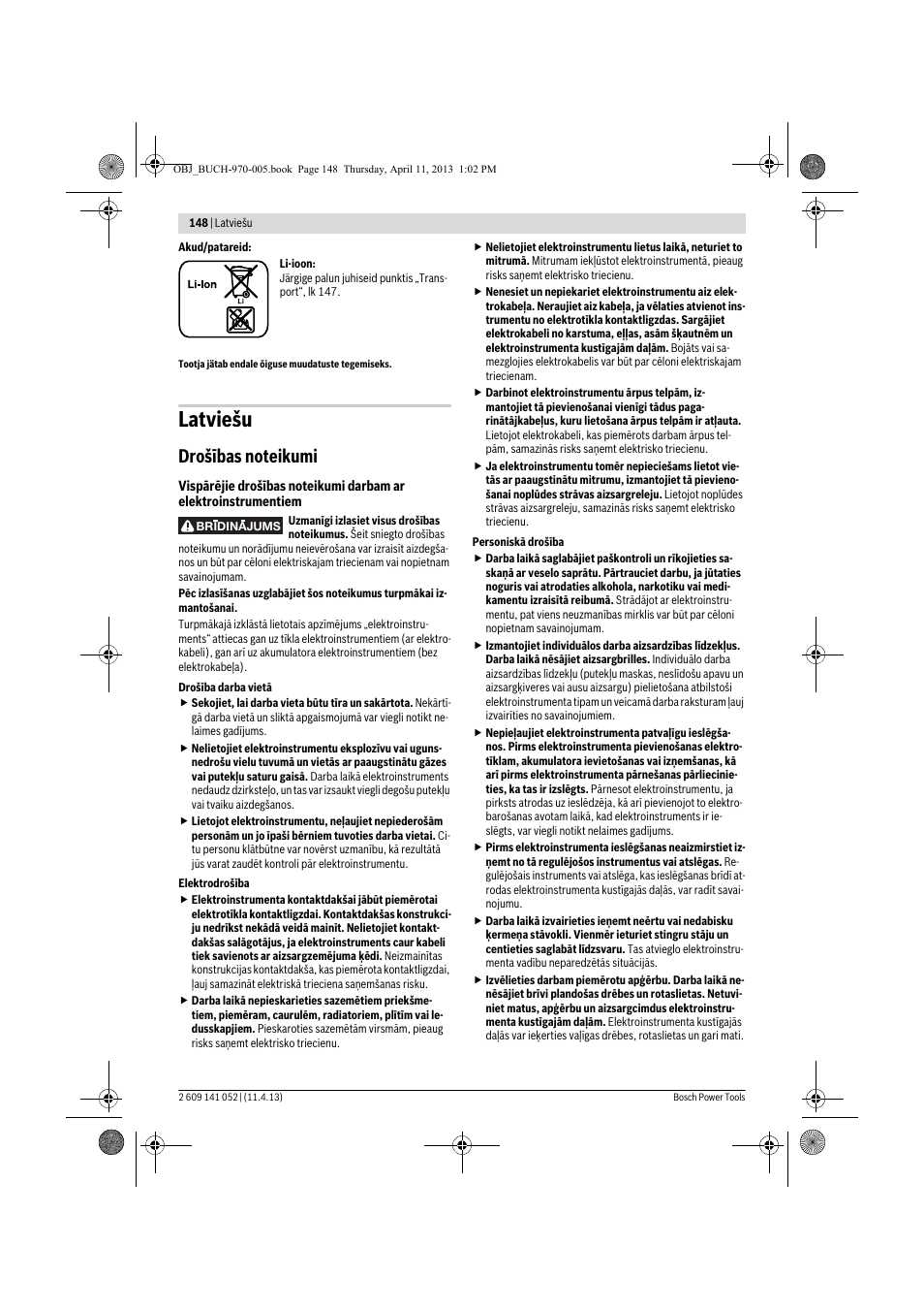 Latviešu | Bosch GSR 10,8-2-LI Professional User Manual | Page 148 / 169