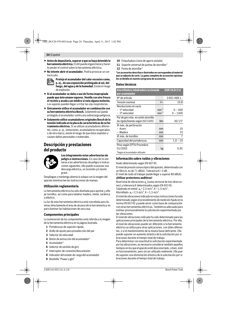Descripción y prestaciones del producto | Bosch GSR 10,8-2-LI Professional User Manual | Page 24 / 169