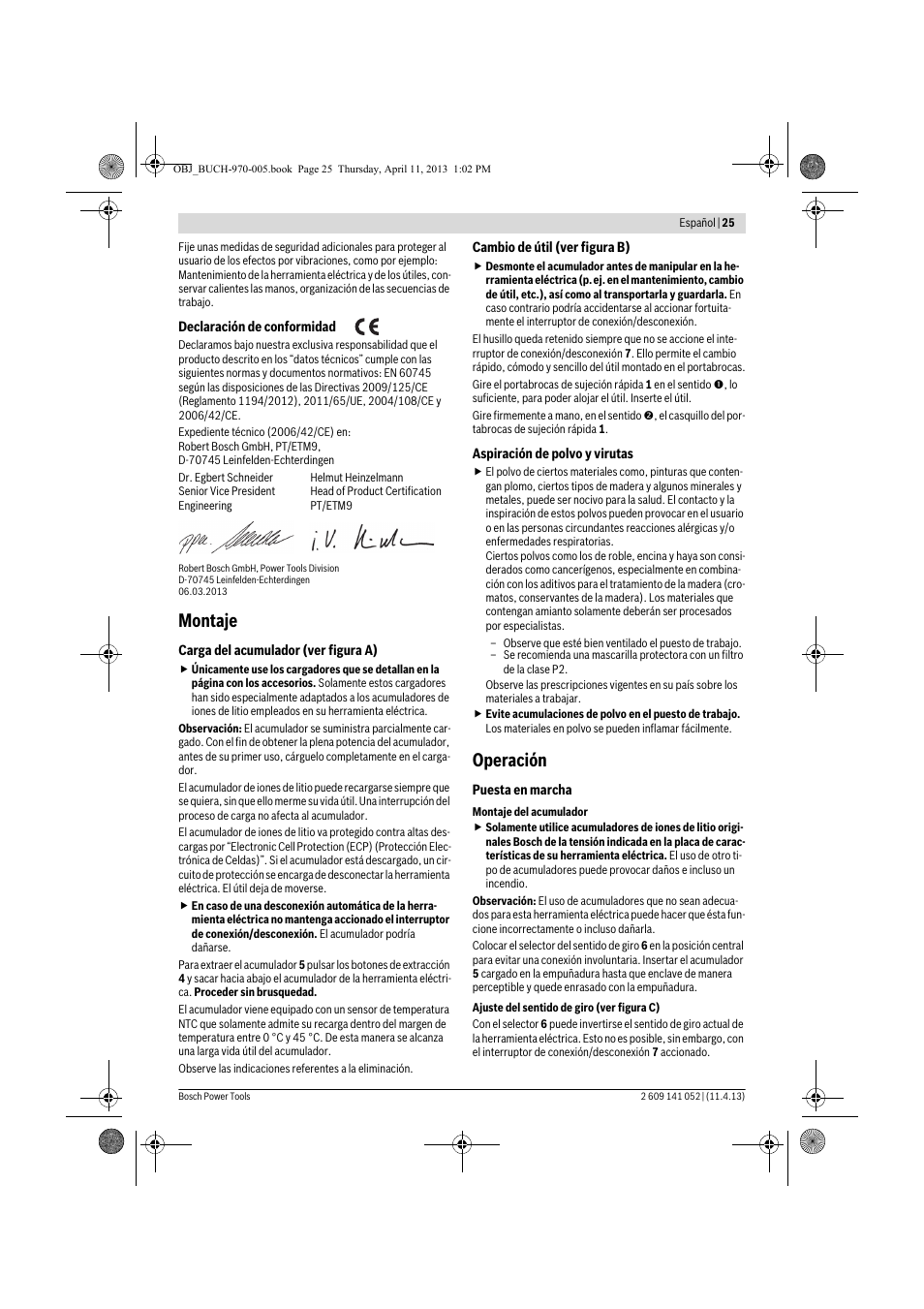 Montaje, Operación | Bosch GSR 10,8-2-LI Professional User Manual | Page 25 / 169